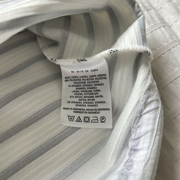 Anthropologie Maeve Mitred Diamond Stripe Dress Pleated FIt+Flare Pockets Size 8 - Picture 15 of 16